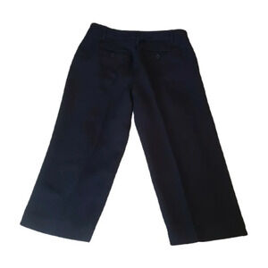 Talbots Women's Dress Cropped Capri Pants Sz 8P Black Straight Leg 4 Pockets